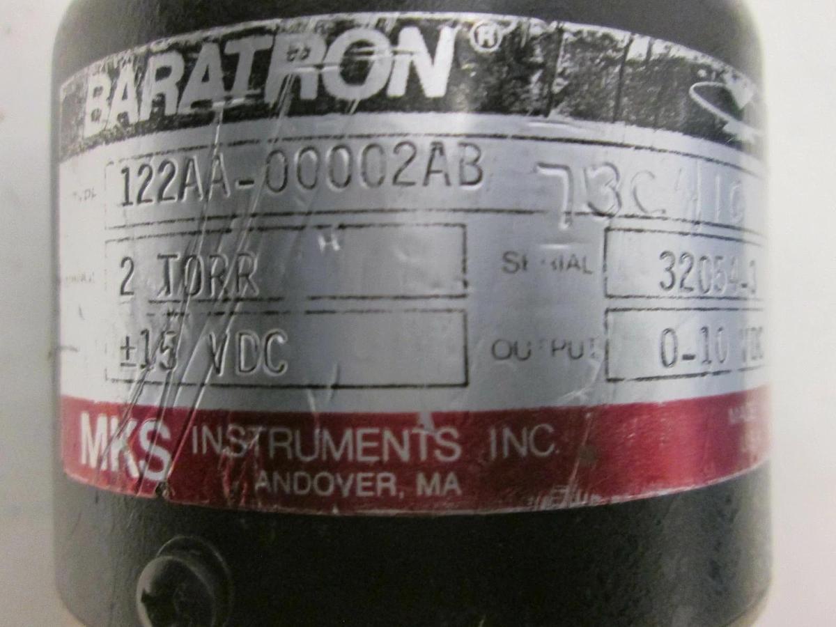Used MKS, Baratron 2 Torr Pressure Transducer, 122AA-00002AB, Used