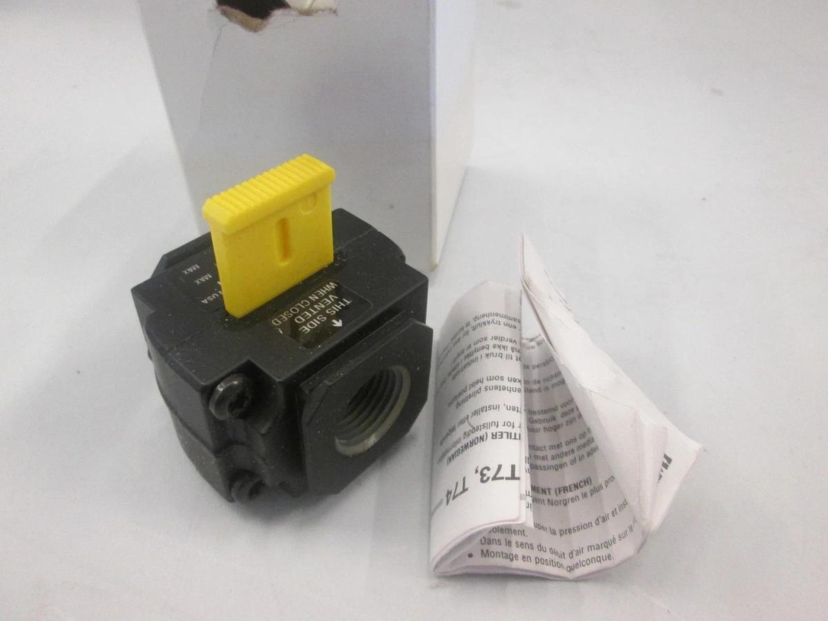 Norgren, T73E-4AA-P1N, 1/2" Shut Off Valve, New