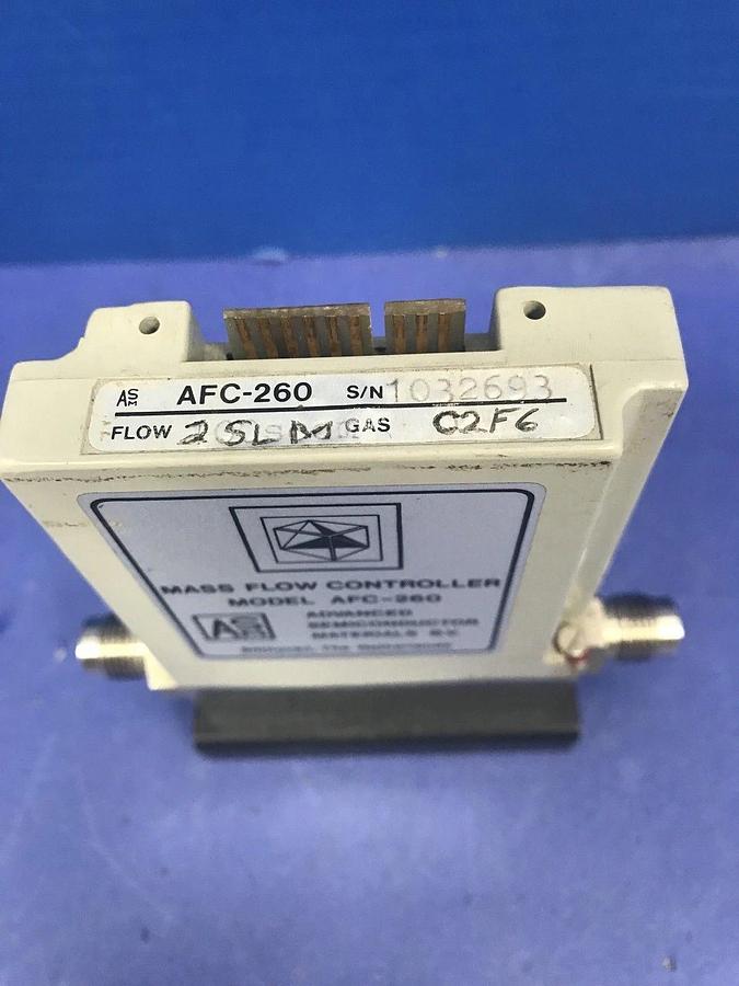 Used ASM AFC-260 MFC, Range: 2 SLM, Gas: C2F6, 1/4" Male VCR In/Out
