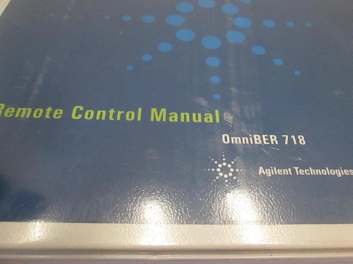 Used Agilent Technologies, OmniBER 718 Remote Control Manual, Used