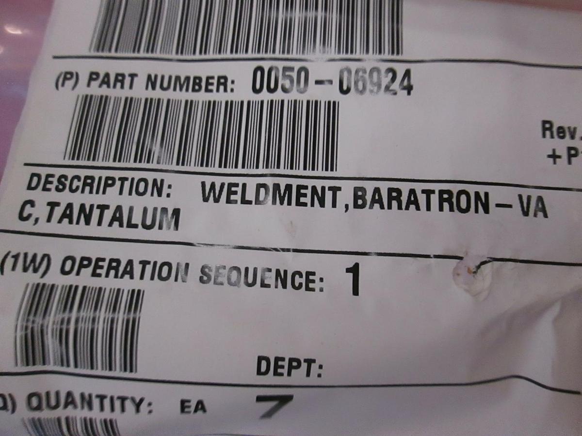 Used AMAT, Weldment, Baratron- VAC, Tantalum, 0050-06924, Used