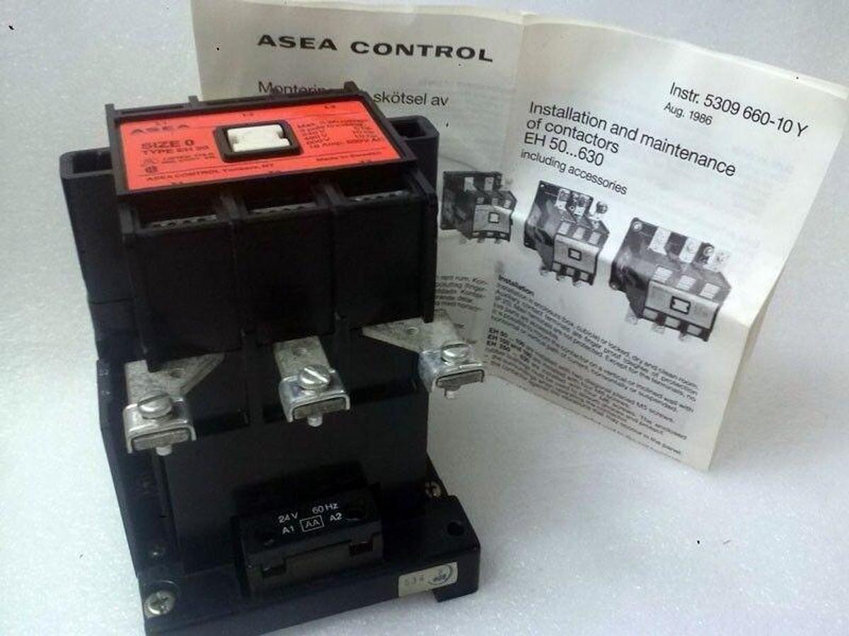 ABB ASEA Type EH20 Contactor Size0 3Pole 18Amp 600VAC, New