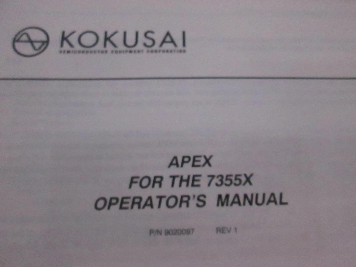 Used Kokusai Apex 7355X Operator's Manual, Used