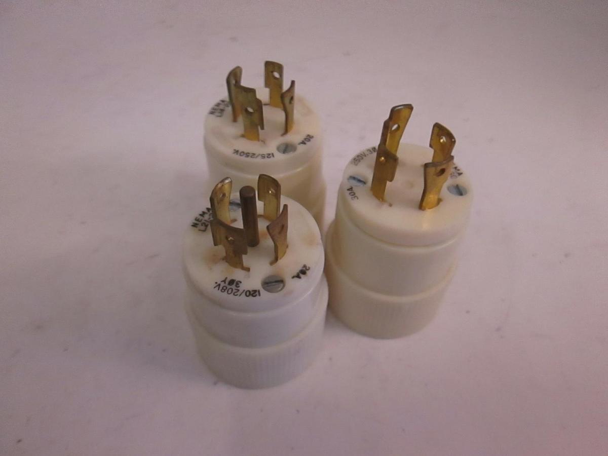 Used Nema Locking Plugs Lot of 3, Used