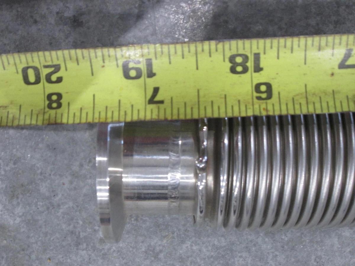Used Stainless Steel Formed Bellows Vacuum Pipe / Socket, 19 1/2"L, 50MM Flange, Used