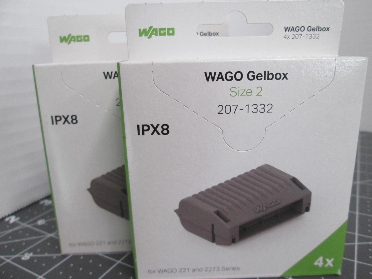 WAGO, 207-1332, Gelbox Size 2 IPX8 for 221-2273 Lot of 2 New