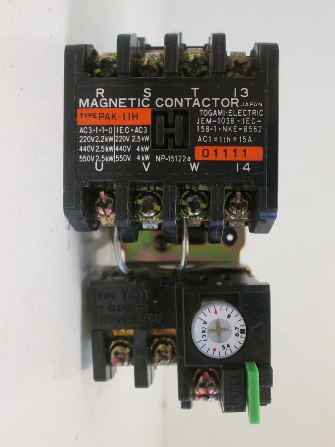 Used Togami Electric PAK-11H Magnetic Contactors w/ T-11 & G-11 Time Relays