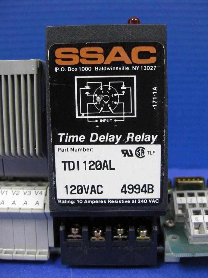 Used Wago Terminal Block Assy w/ SSAC Digi-Set TDML120AL Time Delay Relay, Rail Mount