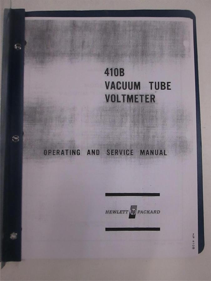 Used HP 410B Vacuum Tube Voltmeter Operating and Service Manual, Used