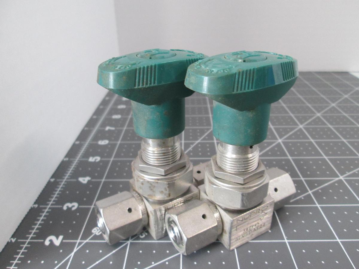 Used NUPRO, 6LV-DAFR4, 1/4 Turn Pneumatic Valve 1/4" FVCR Semiconductor lot of 2