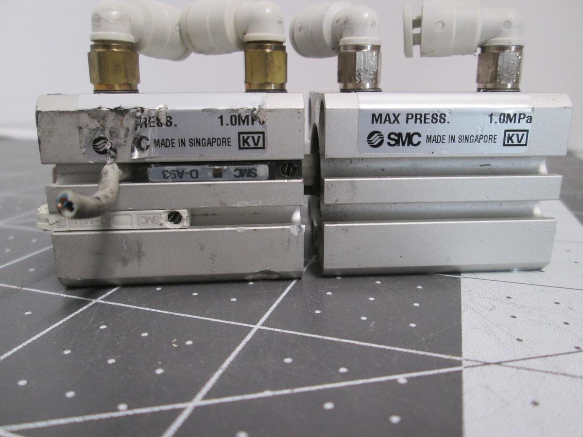 Used Lot of 2 SMC CDQSB16-15DC Compact Air Cylinder Double Acting 16mm Bore 15mm