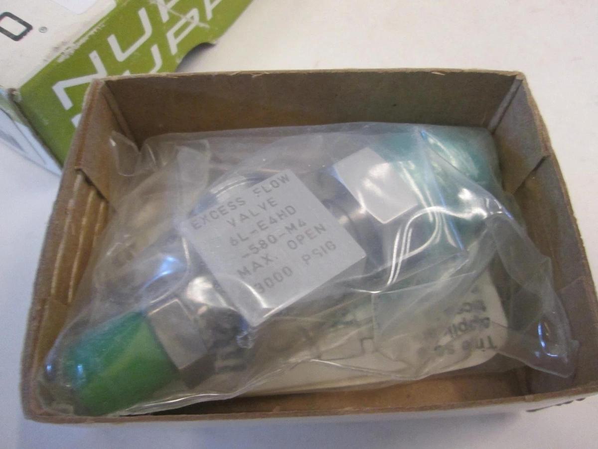 Nupro, 6L-E4HD-580-M4, Excess Flow Valve, 3000PSIG, New