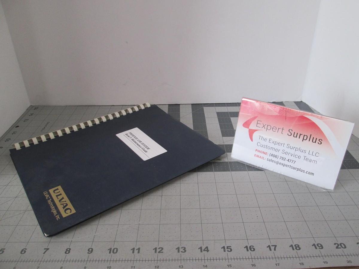 Used Ulvac, Phoenix ASR System Book 3, Maintenance Guide, Used