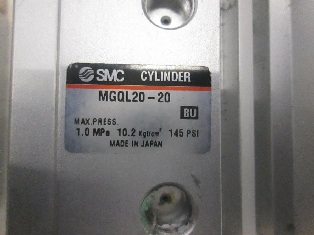 Used SMC, Compact Guide Cylinder, MGQL20-20, Used, Lot of 3