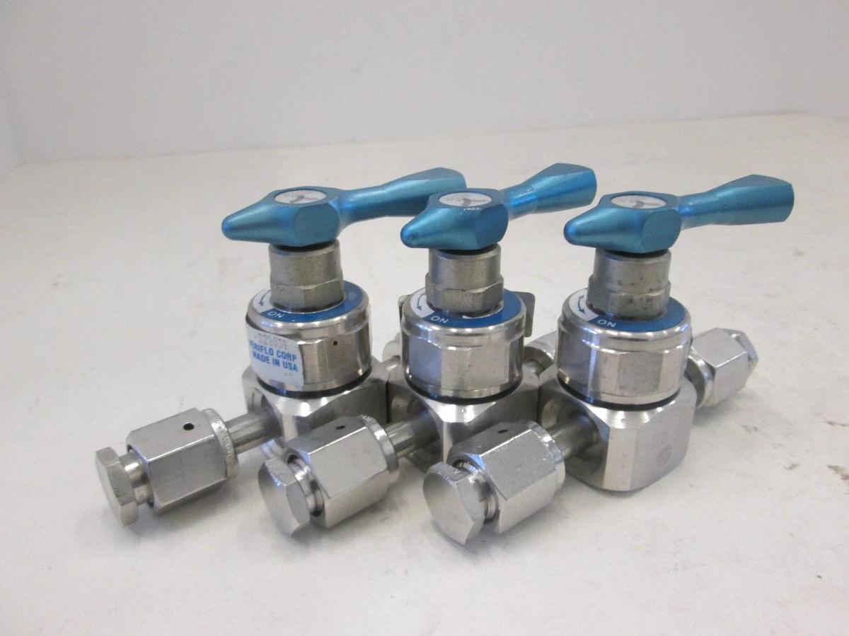 Used Veriflo, 944LSFSFF, 1/4", Manual Diaphragm Valve, Used, Lot of 3