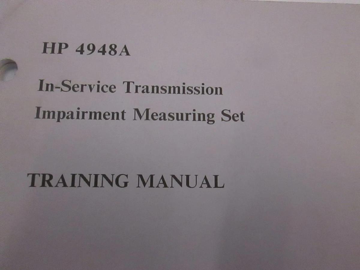 Used HP 4948A In-Service Transmission Impairment Measuring Set Training Manual, Used
