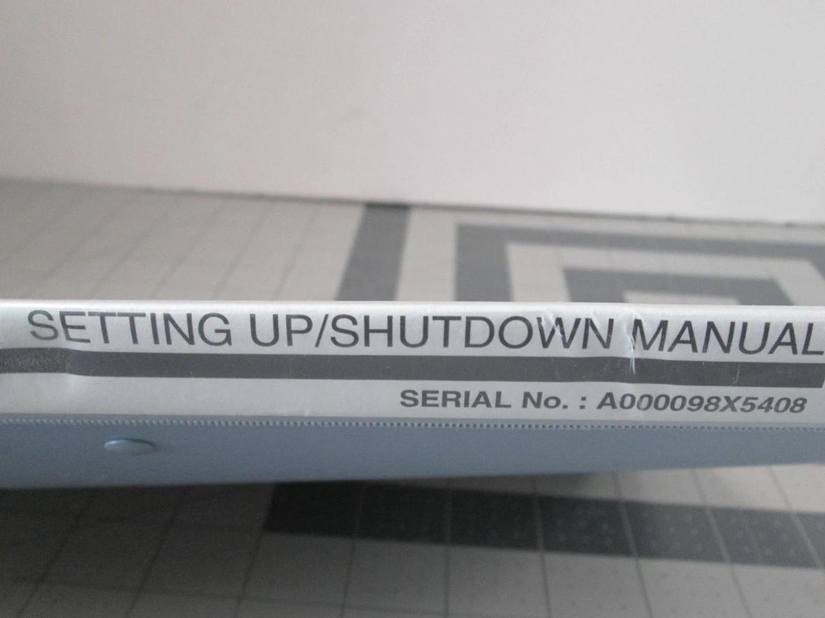 Used TEL Tokyo, ALPHA-8S, Setting Up/Shutdown Manual, Used