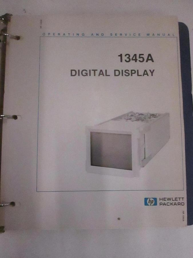 Used HP Model 1345A Digital Display, Operating and Service Manual, Used