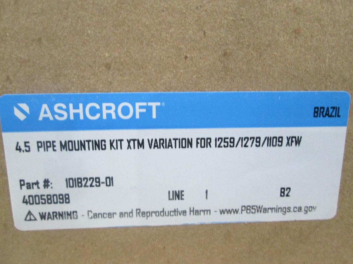 Ashcroft, 4.5" Pipe Mounting Kit XTM Var for 1259/1279/1109 XFW, 101B229-01, New