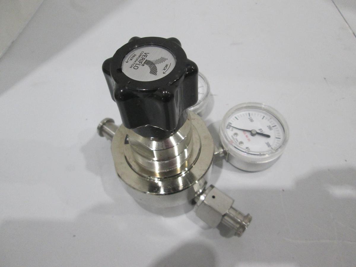 Used Veriflo, 43800003 130, 4 Port Regulator w/ 0-400 and 30-0-100 PSI Gauges, Used