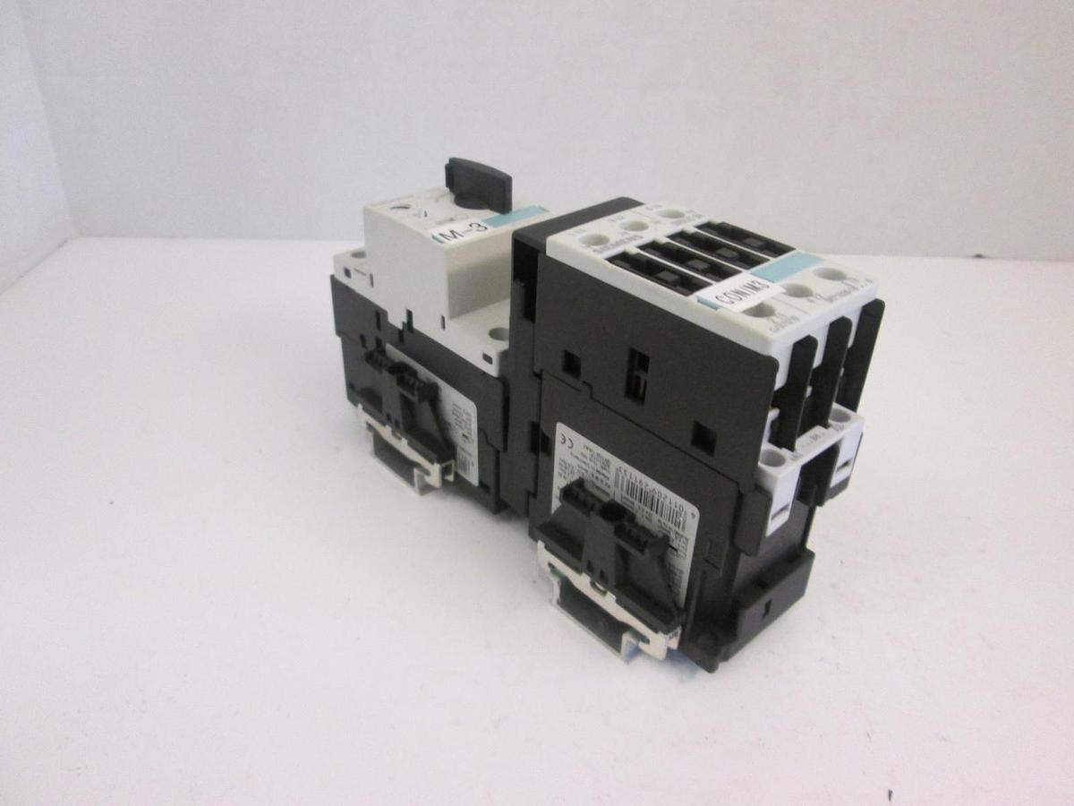 Used SIEMENS 3RV1021-4CA10 Circuit Breaker for Motor Protection w/ Contactor