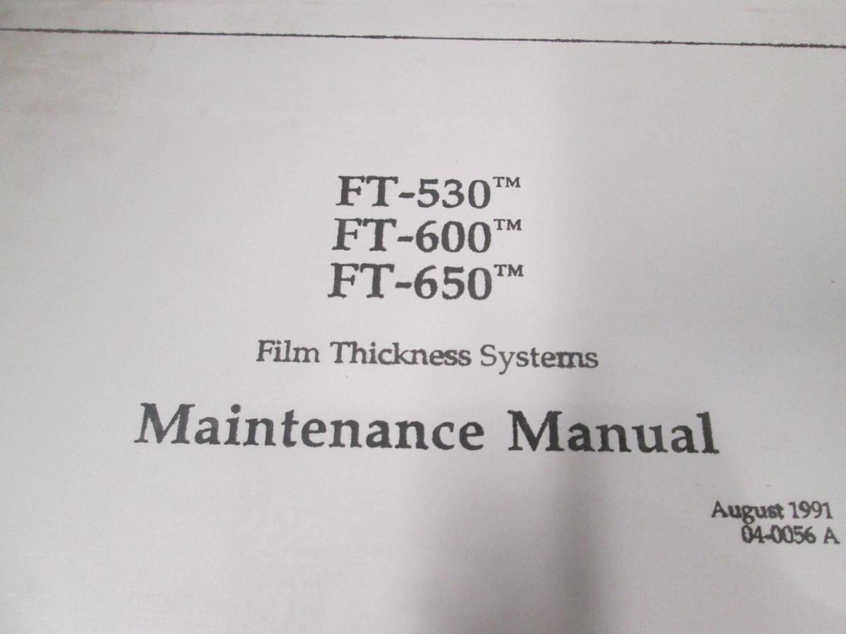 Used Tencore, Prometrix, FT-530/600/650 Film Thickness Systems, Maintenance Manual, 04-0056,Used
