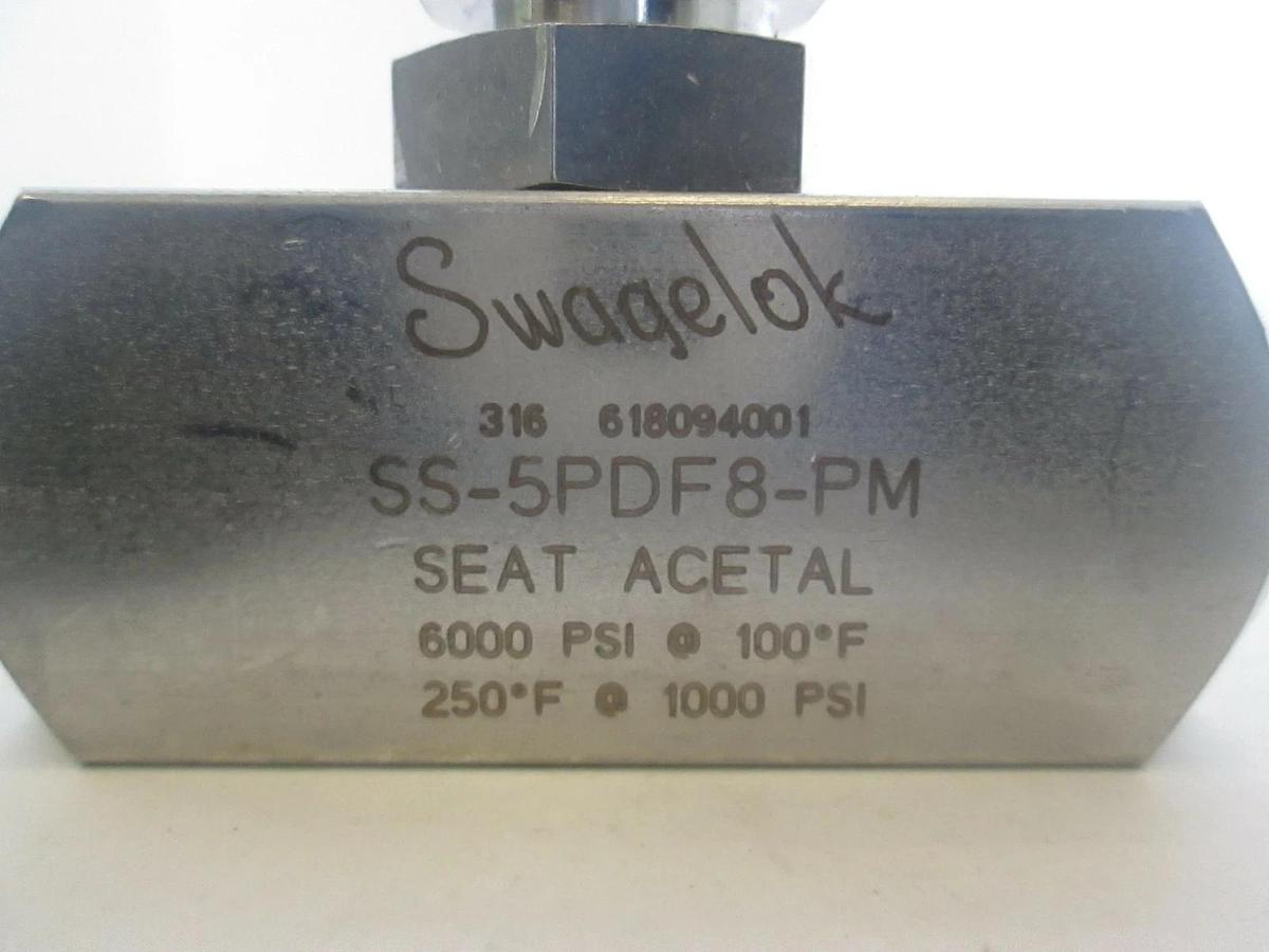 Used Swagelok, SS-5PDF8-PM, Acetal Seat Valve, Used