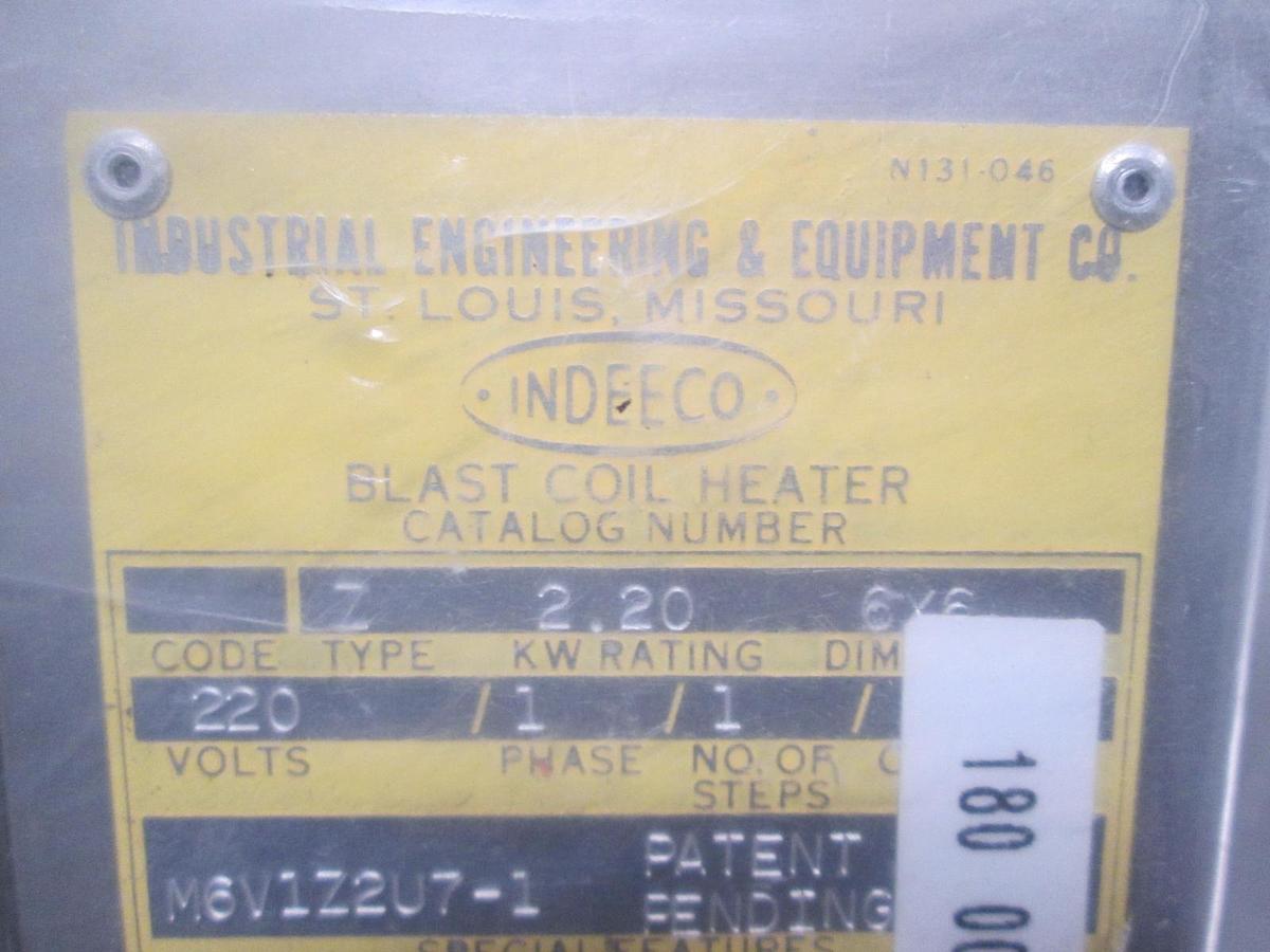 Indeeco, Blast Coil Heater, 208V, 10.2KW, M6V1Z2U7-1, New