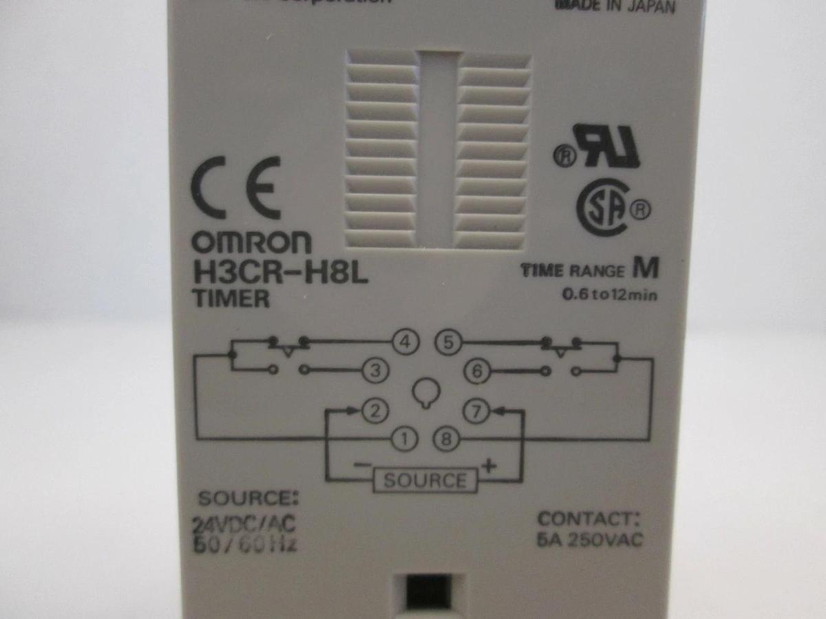 Used OMRON H3CR-H8RL Time Delay Relay, 0 .6 to 12 w/Base, Used