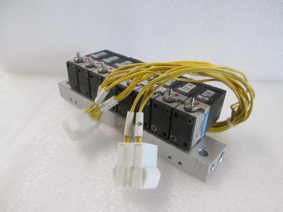 Used Koganei, 030E1, Solenoid Valve Block Assy, w/ 12 Pin F Connector 8 Valve, Used