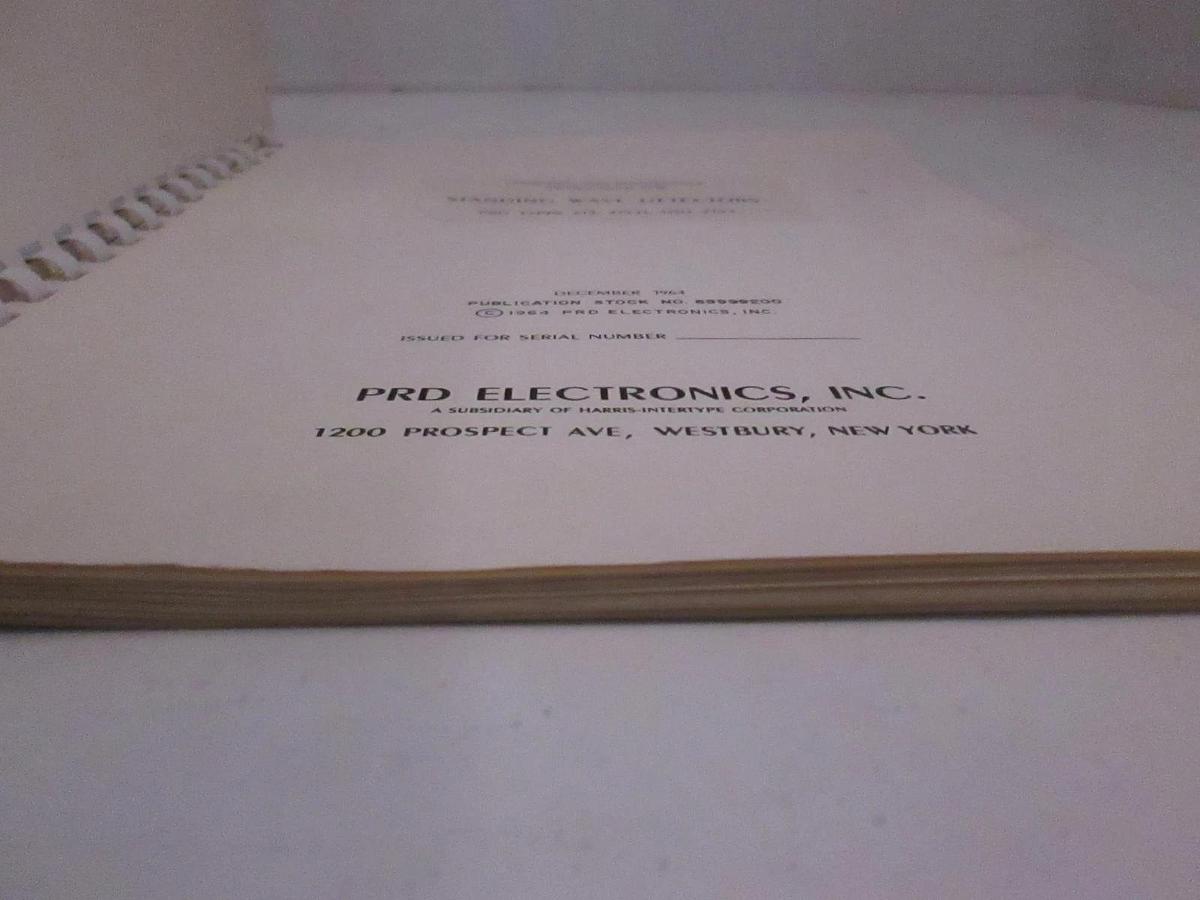 Used PRD Electronics Standing Wave Detectors Operating and Maintenance Instructions