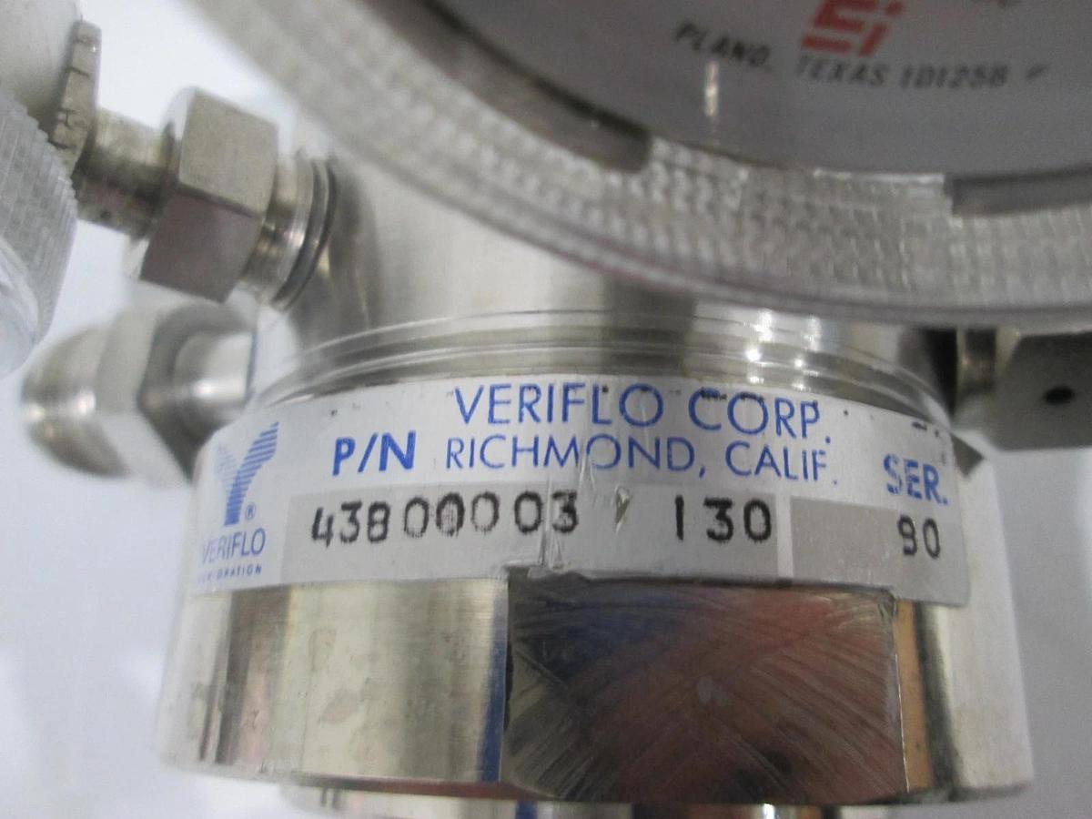 Used Veriflo, 43800003 130, 4 Port Regulator w/ 0-400 and 30-0-100 PSI Gauges, Used
