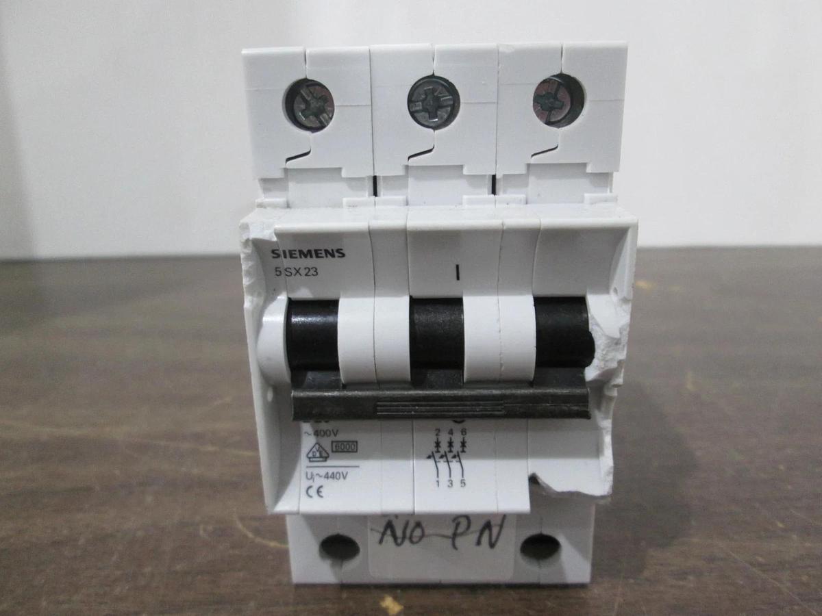 Used Siemens, 5 SX23, 3 Pole Circuit Breaker, Used