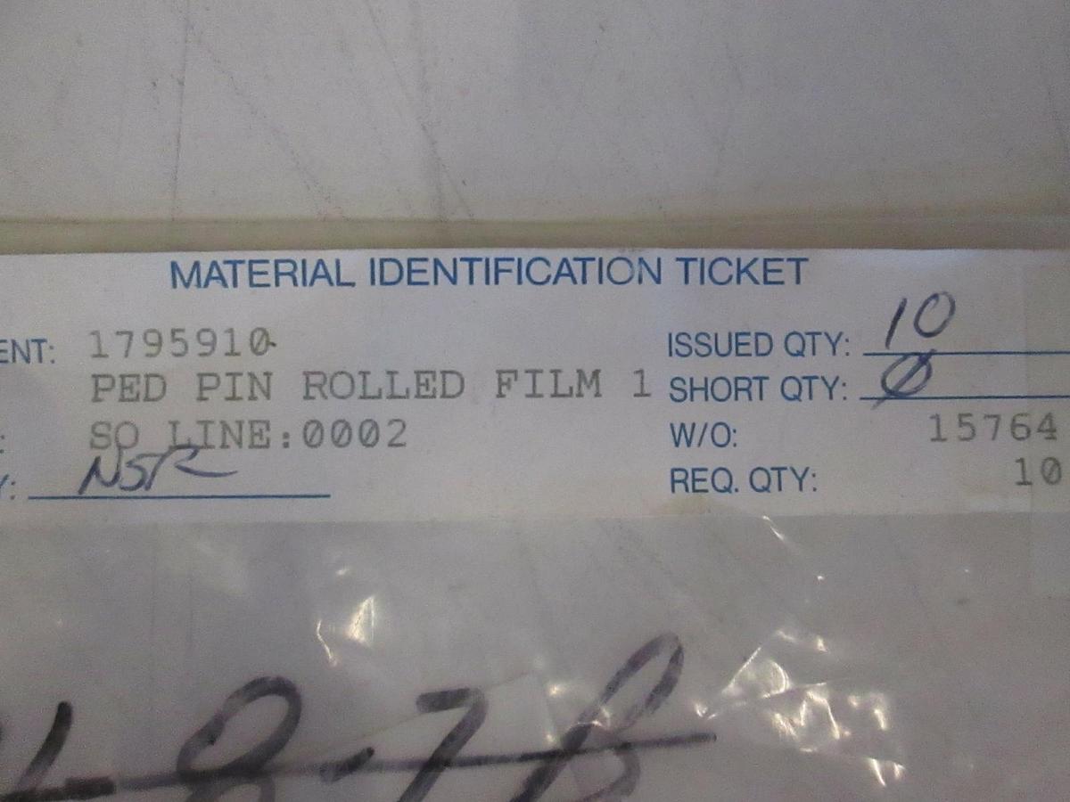 Used Ped Pin Rolled Film, 1795910, Lot of 10