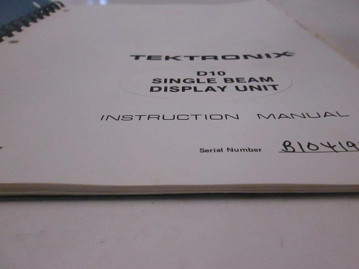 Used Tektronix D10 Single Beam Display Unit Instruction Manual, Used