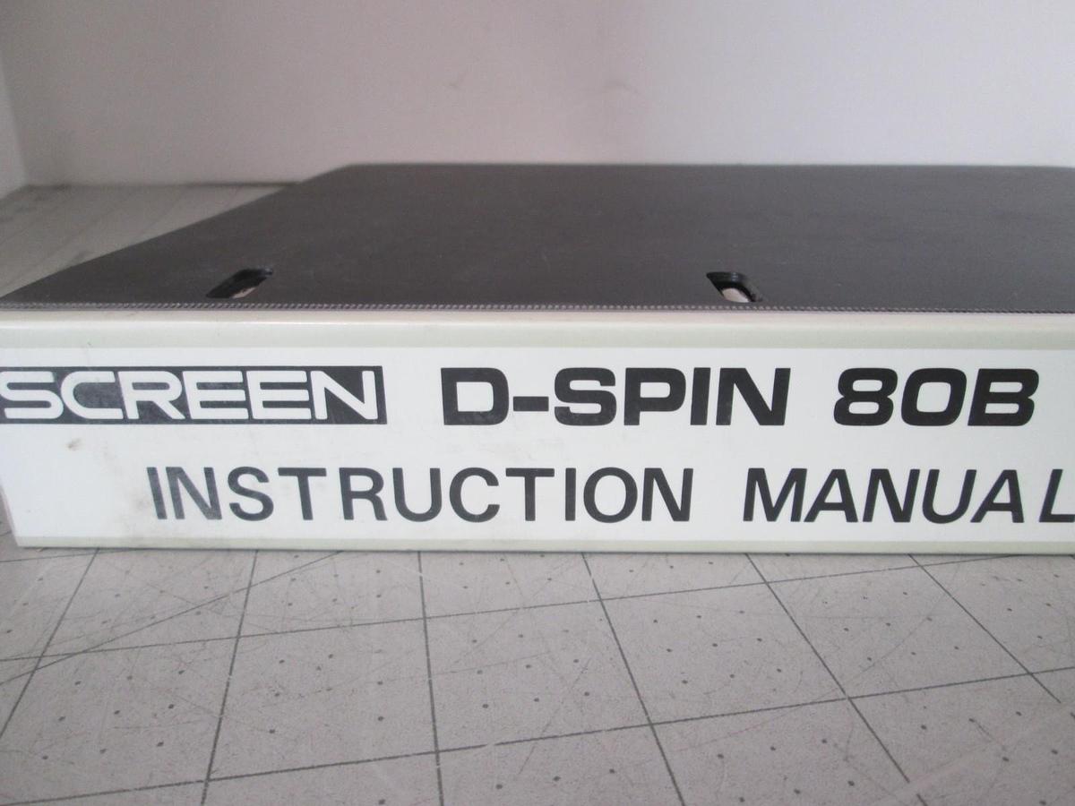 Used Screen, D-Spin 80B, Instruction Manual, Used