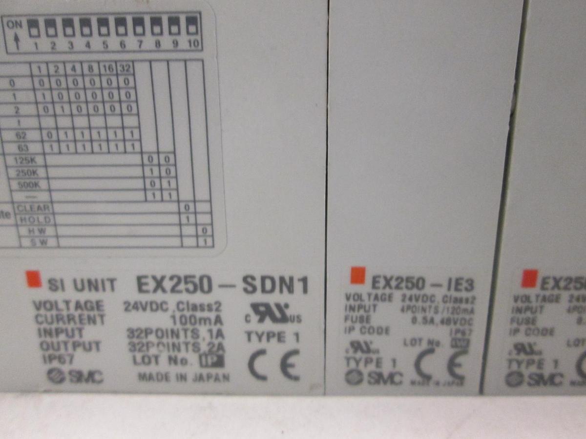 Used SMC, EX250, DeviceNet Interface Module Assy w/6 Input Blocks, Used