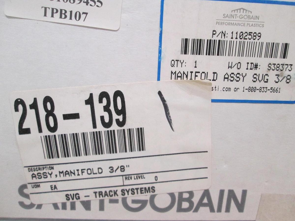 Saint Gobain, 3/8" Manifold Assy, 218-139, New