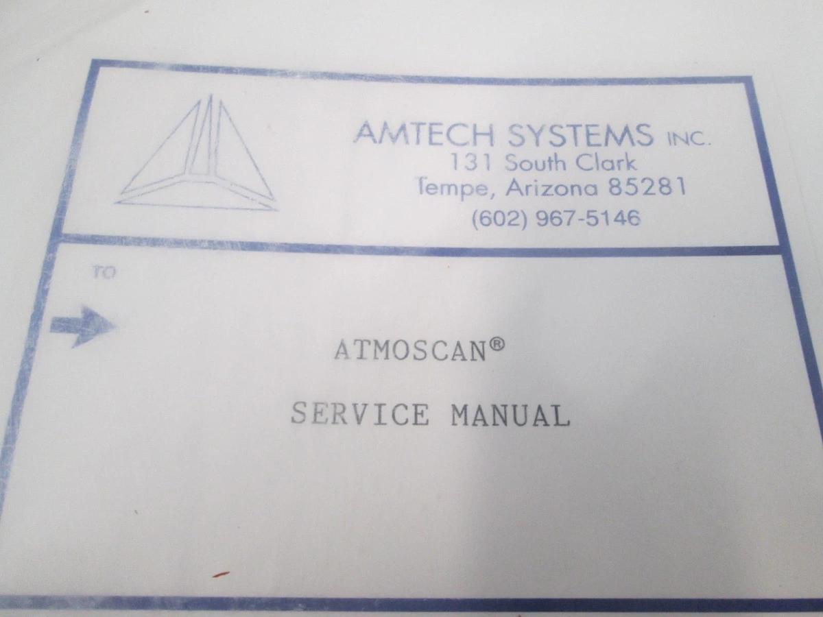 Used Amtech Systems, Atmoscan Service Manual, New