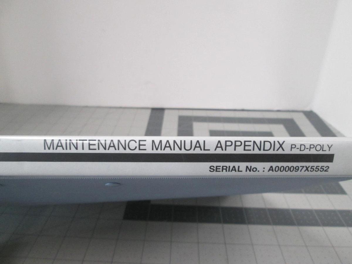 Used TEL Tokyo, ALPHA-8S, Preventive Maintenance Manual Appendix, P-D-Poly, Used