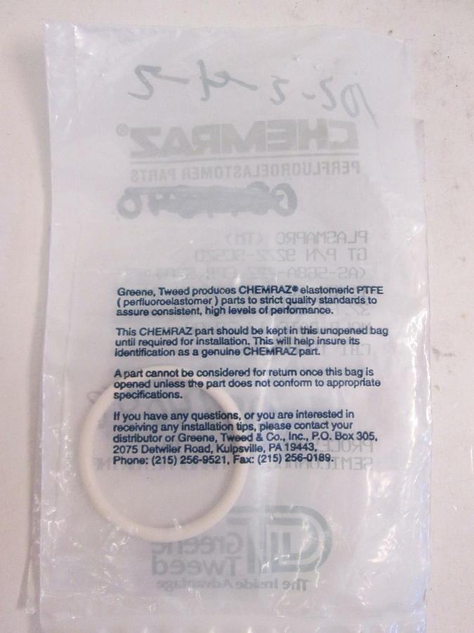 Used O-Ring, Chemraz, 9222-SC520 1.484 ID x 0.139 cx In 37.69 ID x 3.53 cx mm, NIP