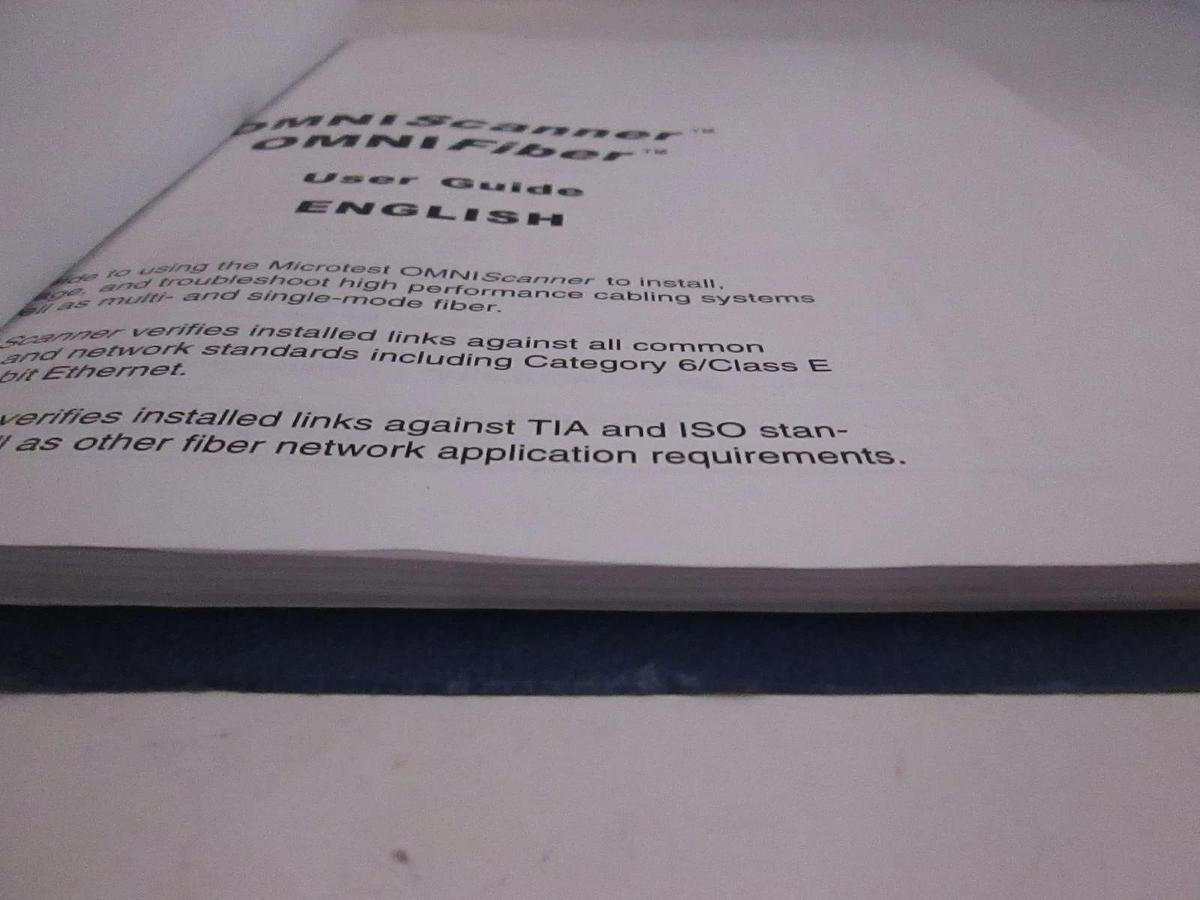 Used Omniscanner, Omnifiber User Guide, Used