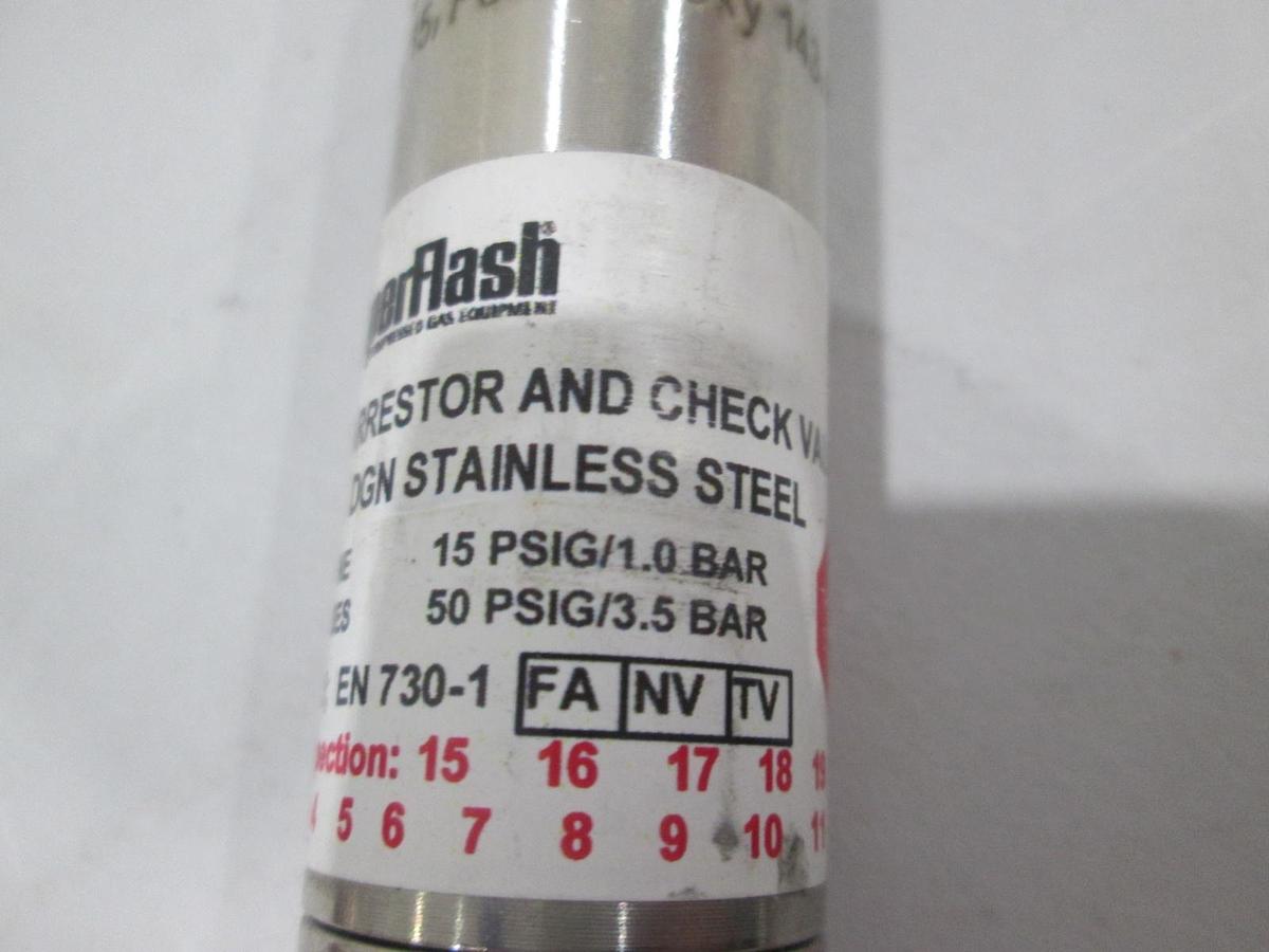 SuperFlash, Flash Arrestor and Check Valve, DGN Stainless Steel, New, Lot of 2