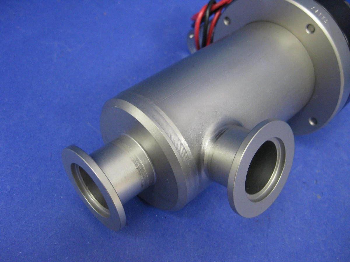 Used MKS HPS Single-Stage 1" Pneumatic Angle Vacuum Valve w/ Solenoid, NW25, Used