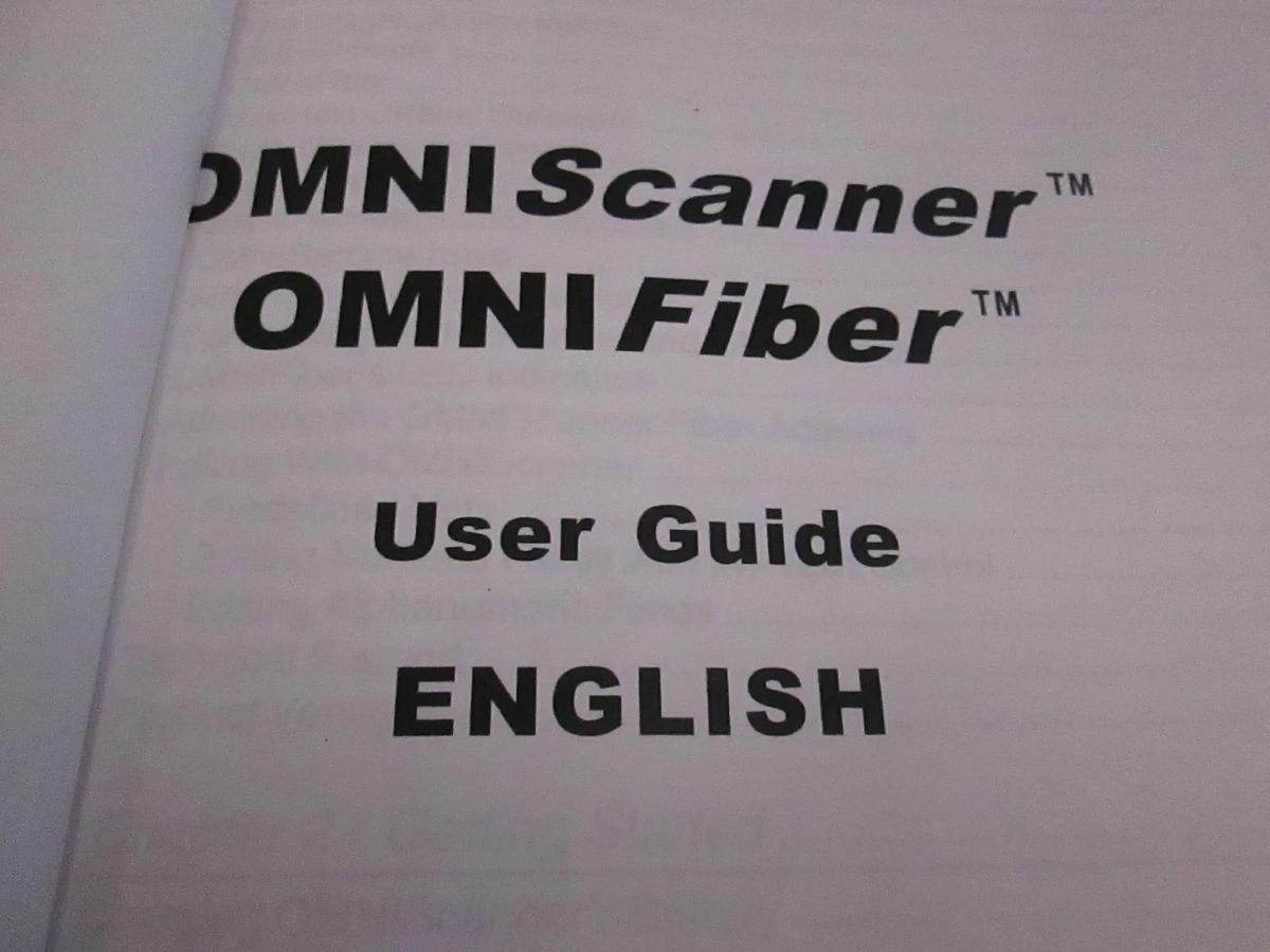 Used Omniscanner, Omnifiber User Guide, Used