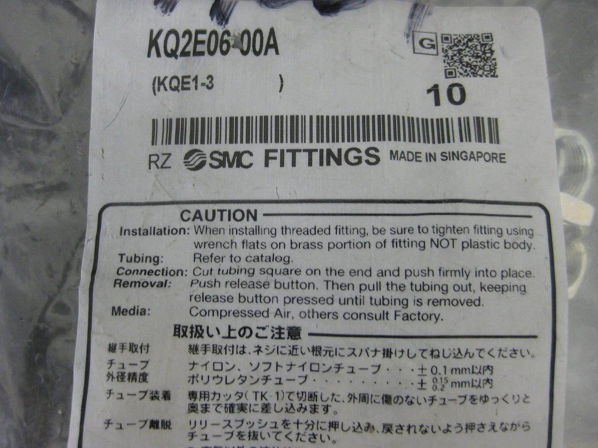 SMC KQ2E06-00A Bulkhead Union Brass Fitting, Lot of 20, New