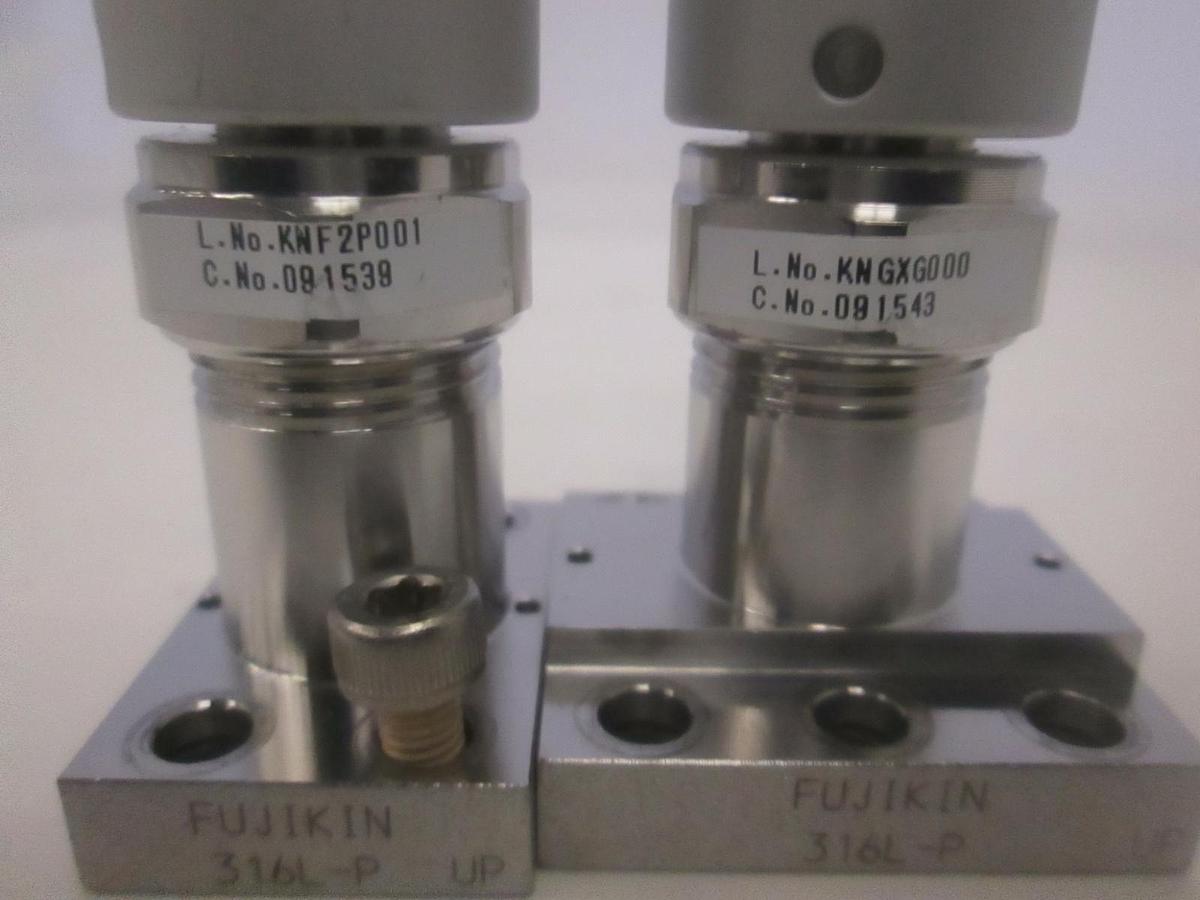 Used Fujikin, Type N.C. Valves, O.P 0.39-.59MPa, Used, Lot of 2