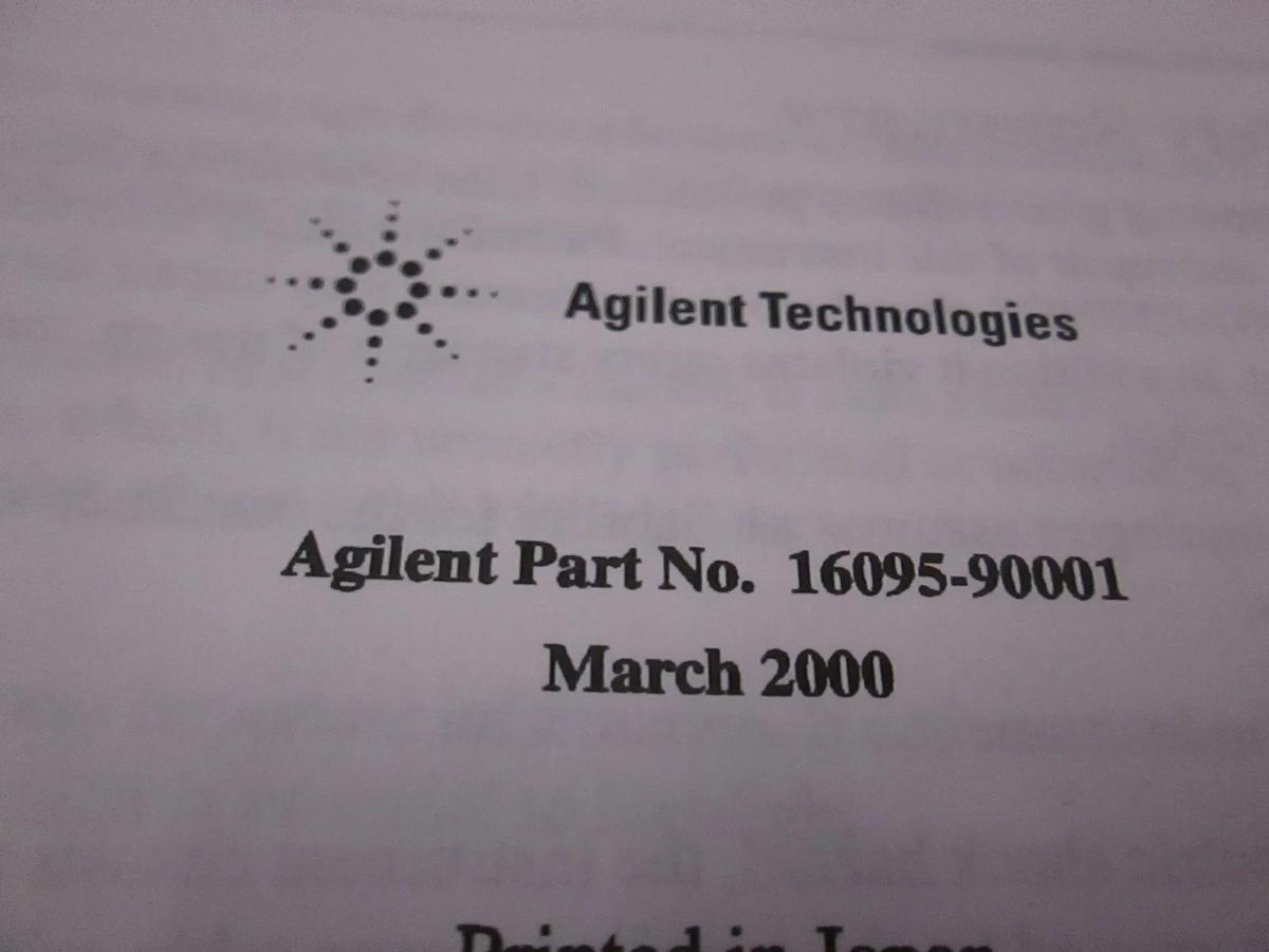 Used Agilent 16095A Probe Fixture Operating Note, Used