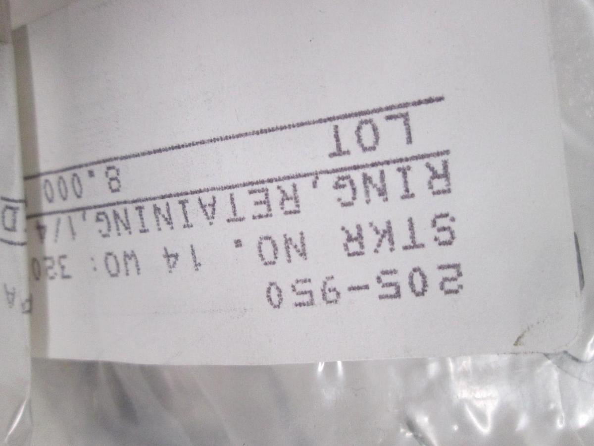 Used Retaining, Ring, 205-950, 1/4" Shaft, New, Lot of 83