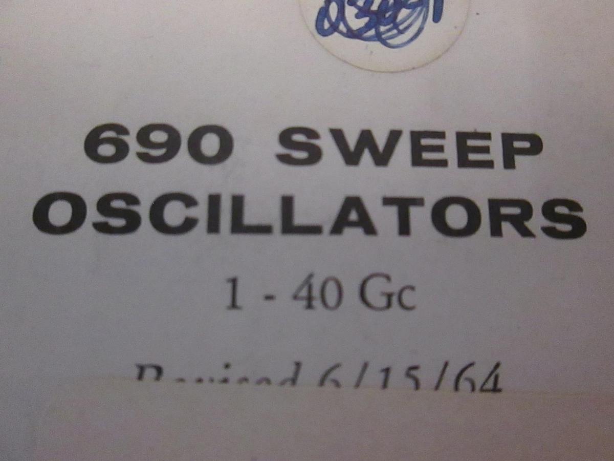 Used HP 690 Sweep Oscillators 1-40Gc Technical Data, Used